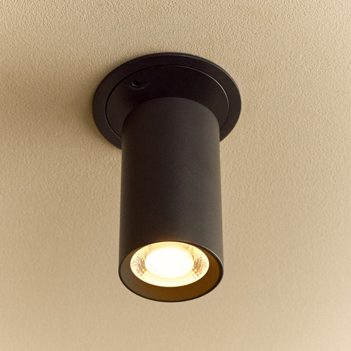 Detailed image of the Core Recessed Spotlight + T50 Light Engine by Tala Lighting in Black.
