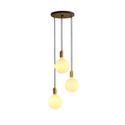 The Triple Pendant in Brass + Sphere IV with black canopy by Tala US.