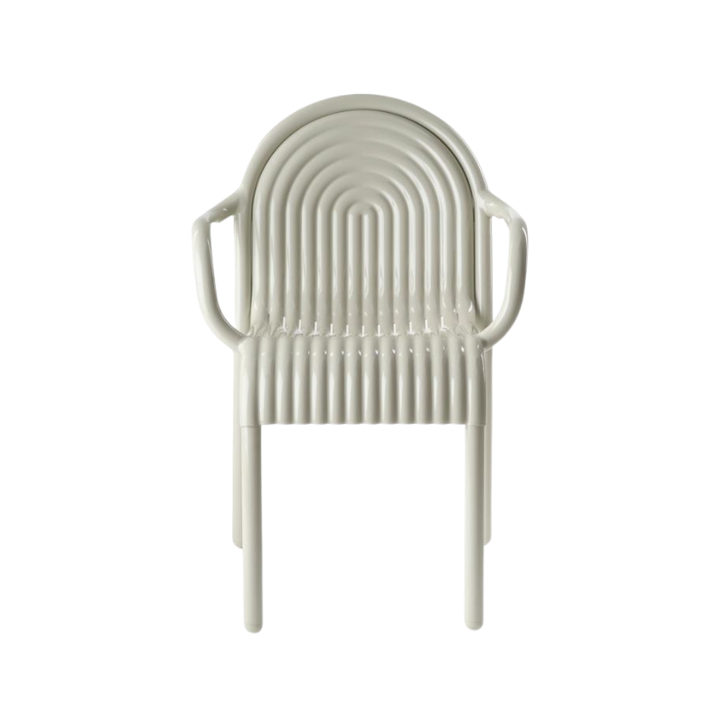 The Groove Arm Dining Chair in Putty by Tom Dixon.