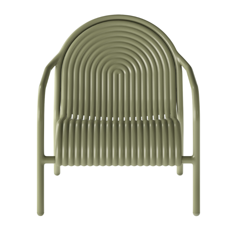 The Groove Outdoor Lounge Chair by Tom Dixon in Moss.