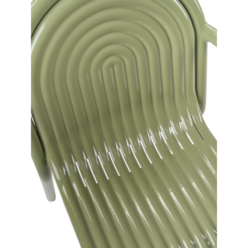 The Groove Side Chair in Moss by Tom Dixon up close.