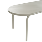 Groove Large Oval Outdoor Table in Putty by Tom Dixon leg detail.