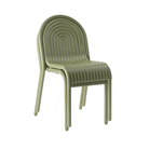 Stacked pair of Groove Side Dining Chair in Moss by Tom Dixon.