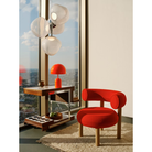 The Melt LED Small Chandelier from Tom Dixon in opal and silver in an apartment.