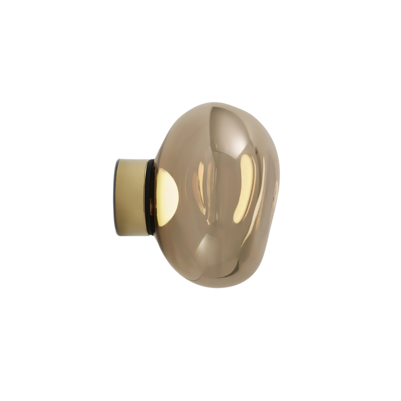 Tom Dixon Melt Surface Wall Sconce Mini in Bronze from the side.