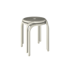 Two stacked Groove Outdoor Stools in Putty by Tom Dixon.
