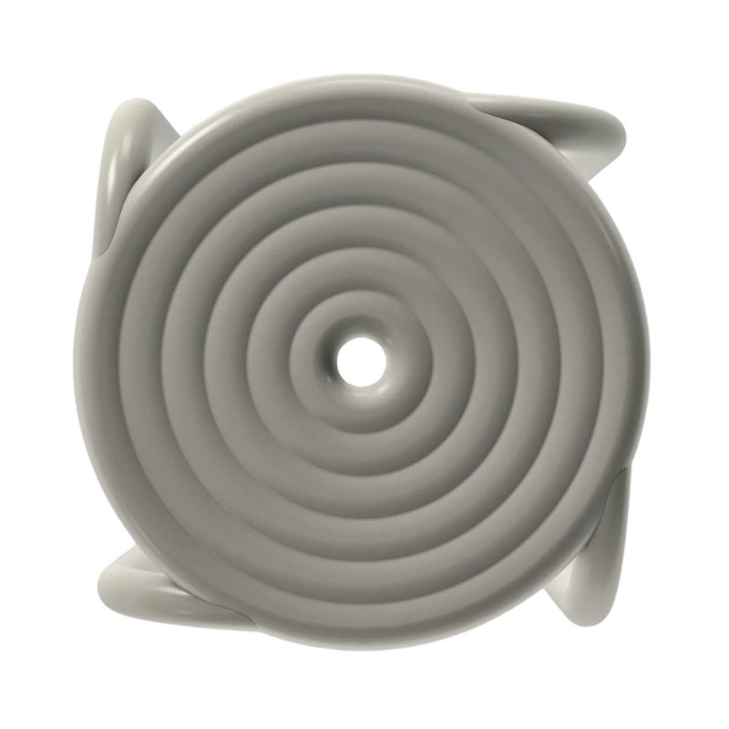 The Groove Outdoor Stool in Putty by Tom Dixon from the top.