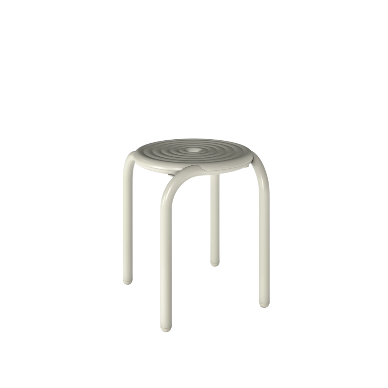 The Groove Outdoor Stool in Putty by Tom Dixon.