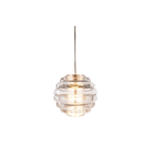 Tom Dixon Press Mini Sphere Pendant turned on.