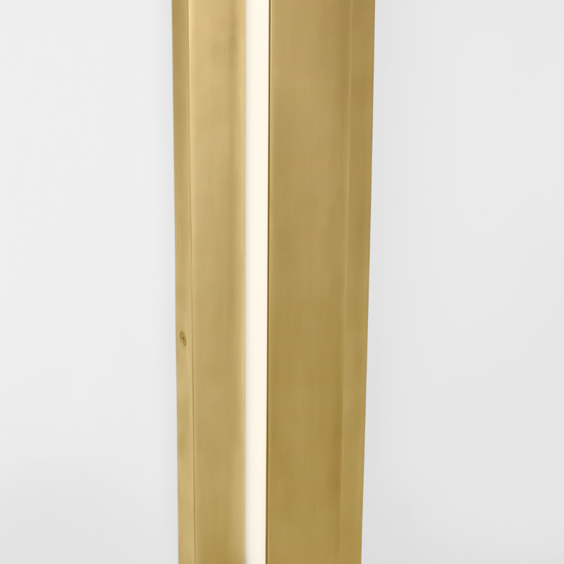 The Aspen Outdoor Wall Sconce from Visual Comfort and Co in a studio focusing on the LED light.