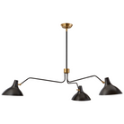 The Charlton Large Triple Arm Chandelier from Visual Comfort & Co in black and brass.