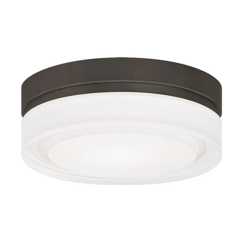 The small Cirque Flush Mount from Visual Comfort and Co in antique bronze.