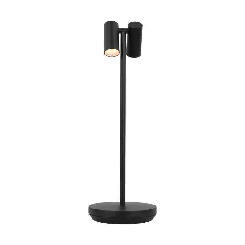 The Doppia Accent Rechargeable Table Lamp from Visual Comfort & Co. in black large.