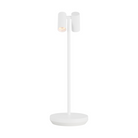 The Doppia Accent Rechargeable Table Lamp from Visual Comfort & Co in matte white large. 