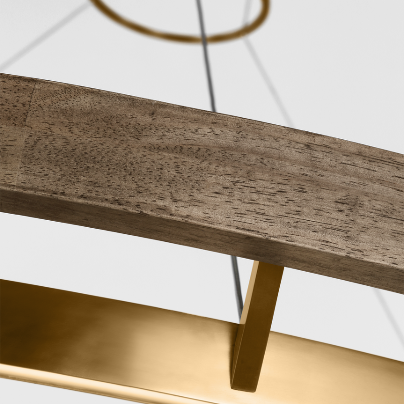 The Grace Chandelier by Sean Lavin is designed with two rings that illuminate this contemporary chandelier. A large outer ring provides organic texture while complemented by a decorative inner ring, housing gently diffused upward and downward LEDs.