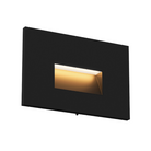 The Ikon Outdoor Step Light from Visual Comfort and Co in black, angled, showing the LED.