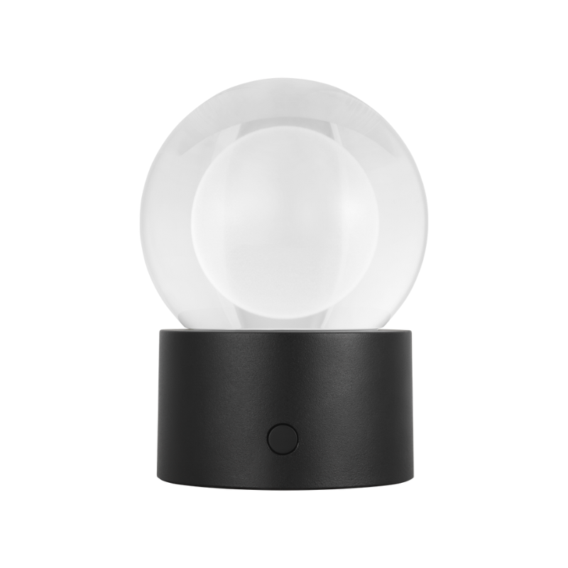 The Mina Accent Rechargeable Table Lamp from Visual Comfort and Co in black.