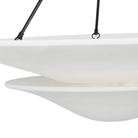 The hand rubbed antique brass Mollino 40" Chandelier from Visual Comfort and Co focusing on the lighting shade.
