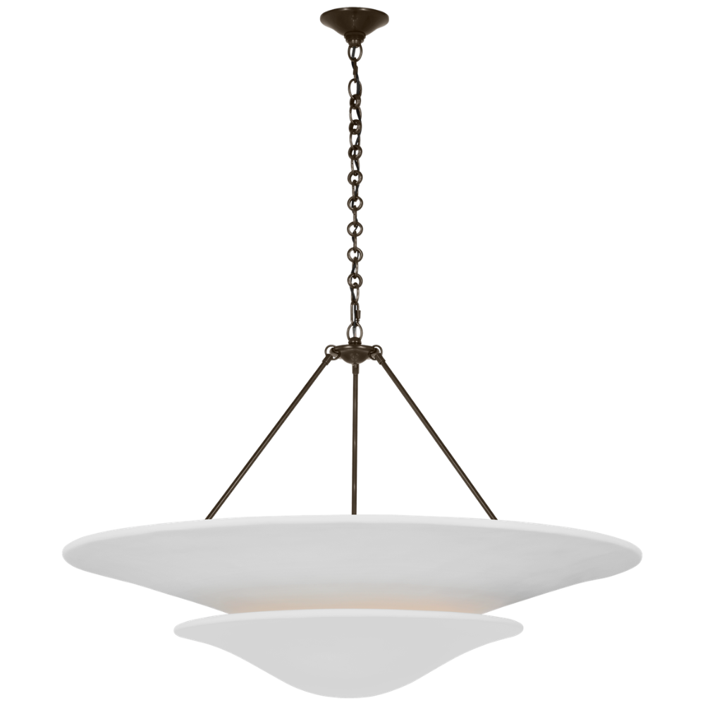 The hand rubbed antique brass Mollino 40" Chandelier from Visual Comfort and Co.