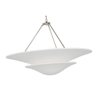 The polished nickel Mollino 40" Chandelier from Visual Comfort and Co at an angle.