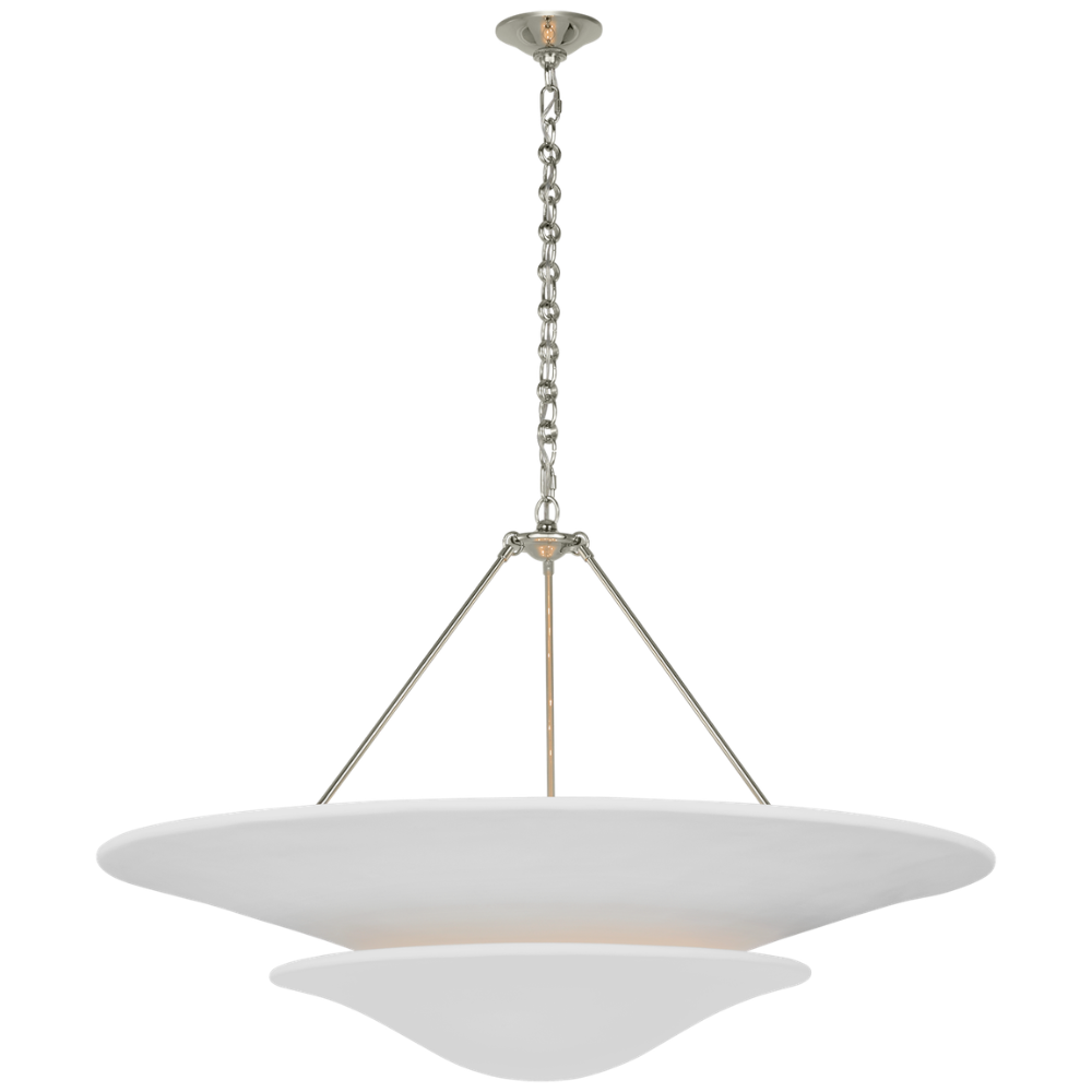 The polished nickel Mollino 40" Chandelier from Visual Comfort and Co.