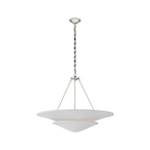 The Mollino Large Tiered Chandelier from Visual Comfort and Co in polished nickel.
