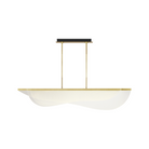 The 60 inch Nyra Linear Suspension from Visual Comfort and Co in plated brass.