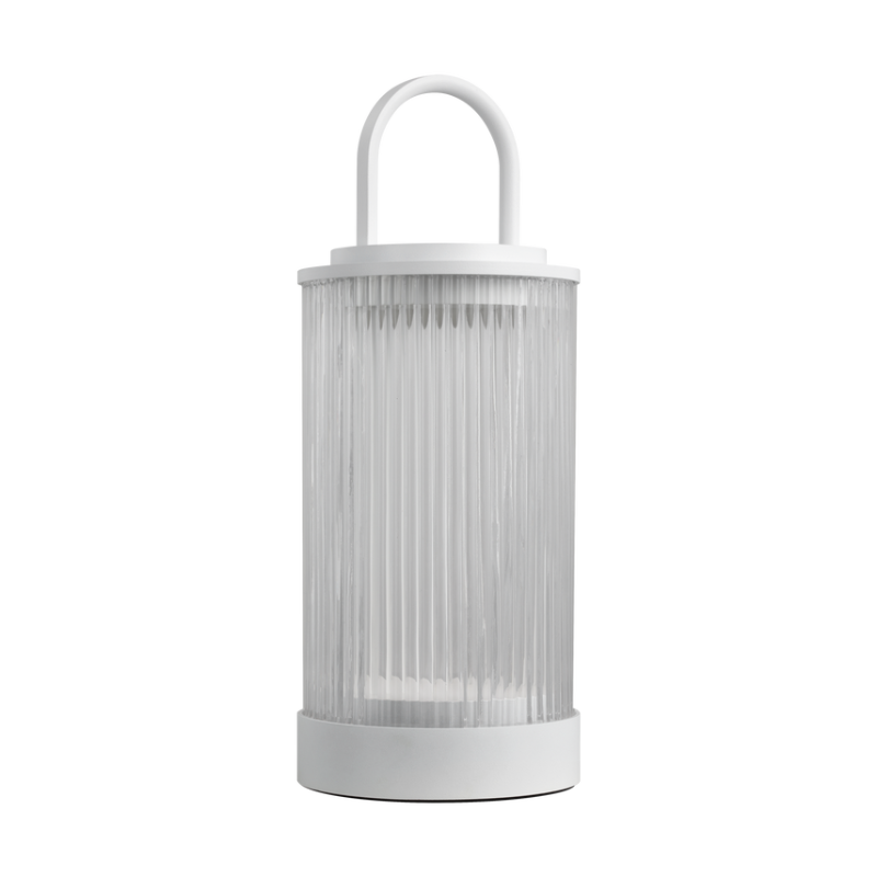 The Tawa Accent Rechargeable Table Lamp from Visual Comfort & Co in matte white with the light off.