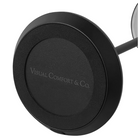The Nevis Accent Rechargeable Table Lamp black from Visual Comfort Co with the base's bottom details.