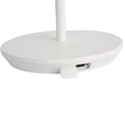 The Nevis Accent Rechargeable Table Lamp white from Visual Comfort Co with a close-up of the base.