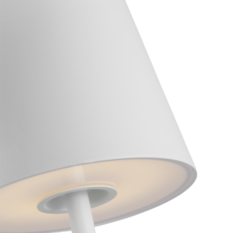 The Nevis Accent Rechargeable Table Lamp white from Visual Comfort Co with a close-up.