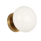 The Lune 1-Light Bath Sconce from Visual Comfort & Co in Burnished Brass from the bottom.