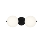 The Lune 2-Light Bath Sconce by Visual Comfort & Co in Aged Iron from the front.