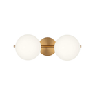 The Lune 2-Light Bath Sconce by Visual Comfort & Co in Burnished Brass from the front.