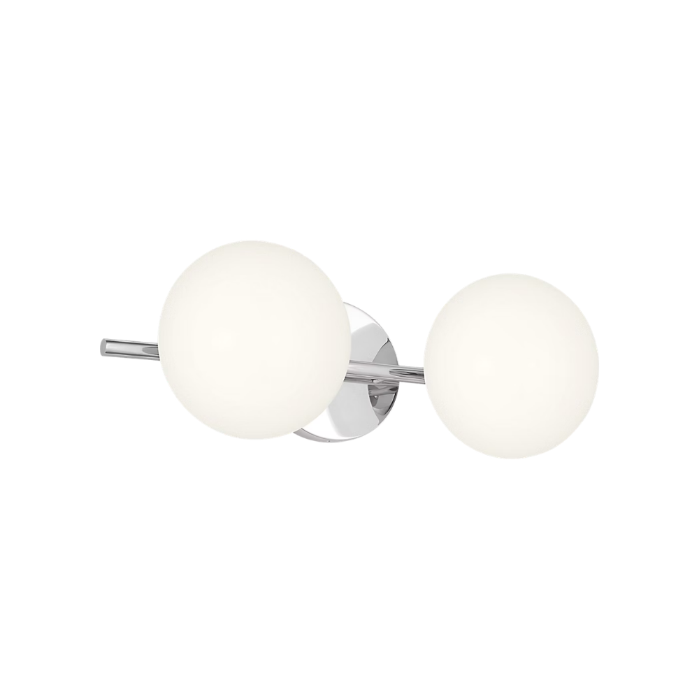 The Lune 2-Light Bath Sconce by Visual Comfort & Co in Chrome.