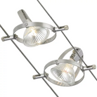 Visual Comfort & Co. Tiella Accent Head Cable Kit Ceiling Mount detail of brushed nickel finish.