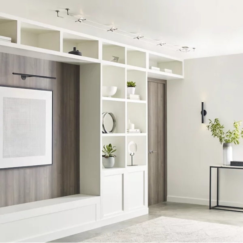 Visual Comfort & Co. Tiella Accent Head Cable Kit Ceiling Mount in a living room.