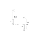 The dimensions of the 11 inch and 16 inch Elementum Mini Pendant from WAC lighting. all-groups