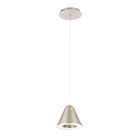 The satin nickel Kone Mini Pendant from Visual Comfort and Co at an angle.