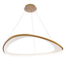 The 42-inch Oyster Color Select LED Pendant in Aged Brass by WAC Lighting from bottom angle.