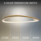 The 42-inch Oyster Color Select LED Pendant in Aged Brass by WAC Lighting Color Temperature Select.