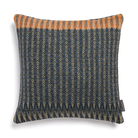 The Cairngorm Shetland Tweed Cushion  is a textured pillow with orange and blue pattern.