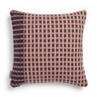 The Kew Cushion by Wallace and Sewell is made of natural shetland wool.   Pink and Gray accents.