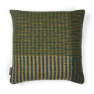 The Lismore Cushion by Wallace & Sewell features a blend of woven green and blue natural fibers.