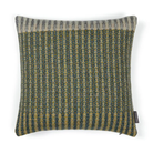 The Lismore Cushion by Wallace & Sewell features a blend of woven green and grey natural fibers.
