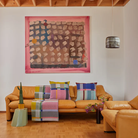 The Lloyd Cushion from Wallace & Sewell's Block Cushion in a living room.
