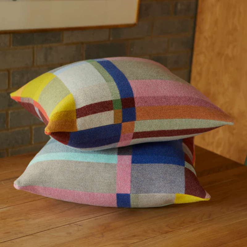The Lloyd Cushion from Wallace & Sewell's Block Cushion stacked.