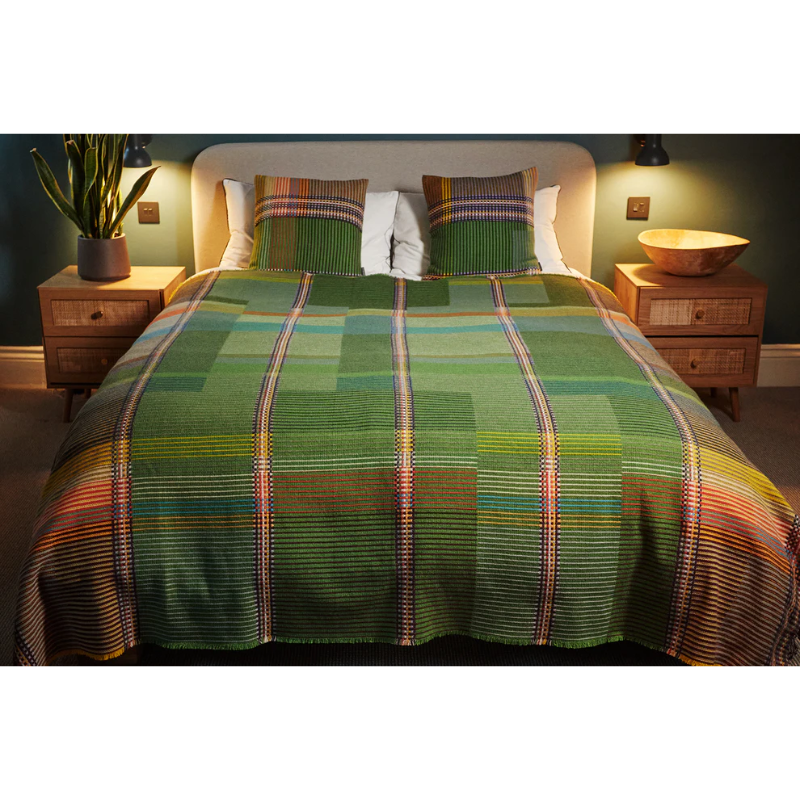 Wallace & Sewell’s Watson Throw in size large on a bed.