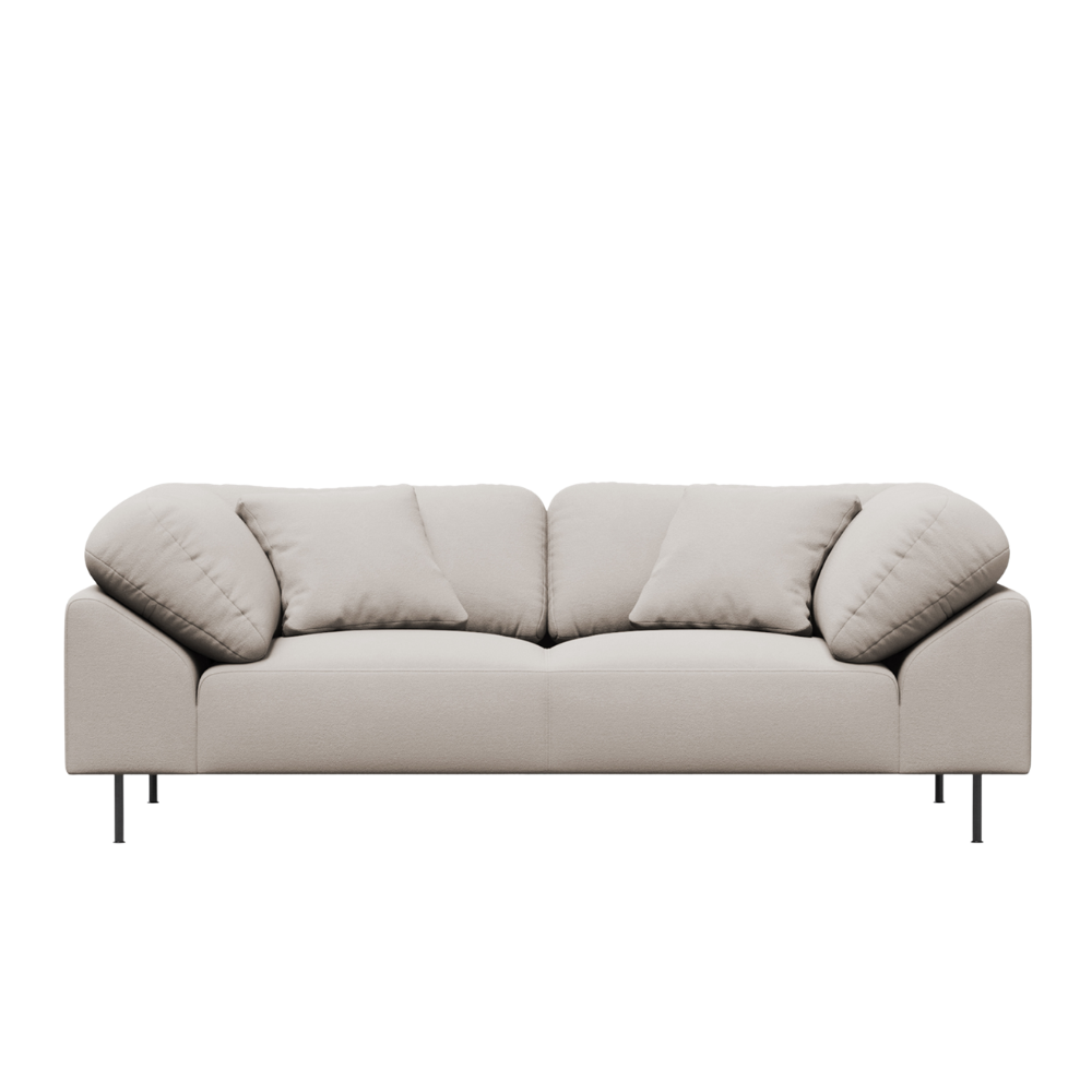 Collar Sofa 2-Seater by Woud in Alpine 01 - Natural boucle upholstery. 