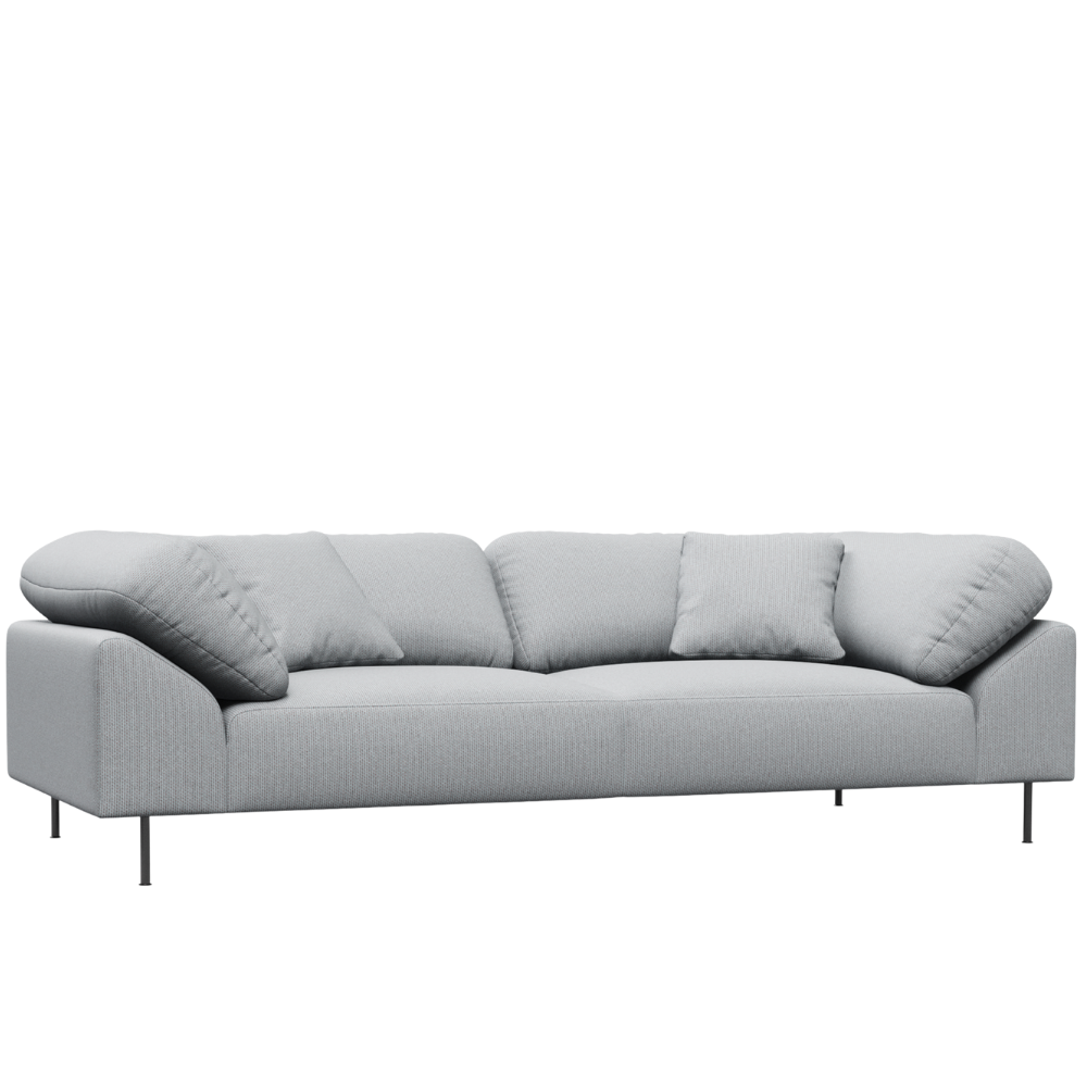 Collar Sofa 3-Seater in Cyber 01101 Light Grey at 45 degree angle. all-groups